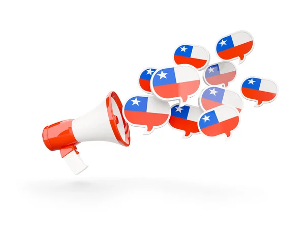 Megaphone with flag of chile — Stock Photo, Image