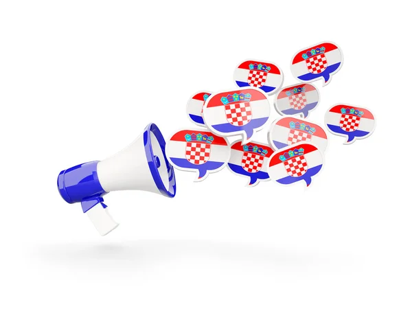 Megaphone dengan bendera croatia — Stok Foto