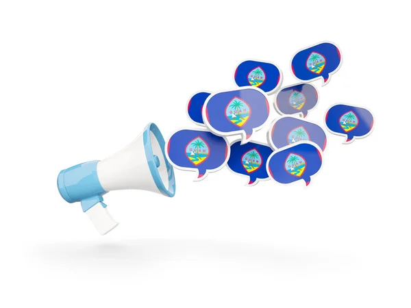 Megaphone with flag of guam — Stock Photo, Image