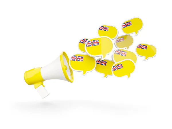 Megaphone with flag of niue — Stock Photo, Image