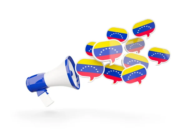 Megaphone with flag of venezuela — Stock Photo, Image