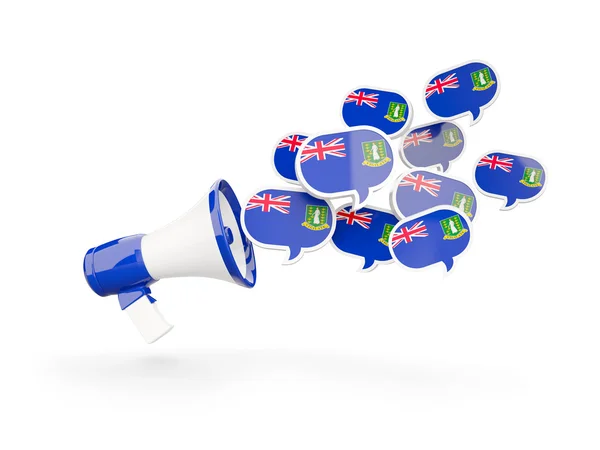 Megaphone with flag of virgin islands british — Stock Photo, Image