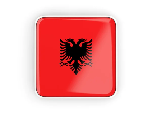 Bandiera di albania, icona quadrata — Foto Stock