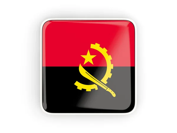 Bandera de angola, icono cuadrado —  Fotos de Stock