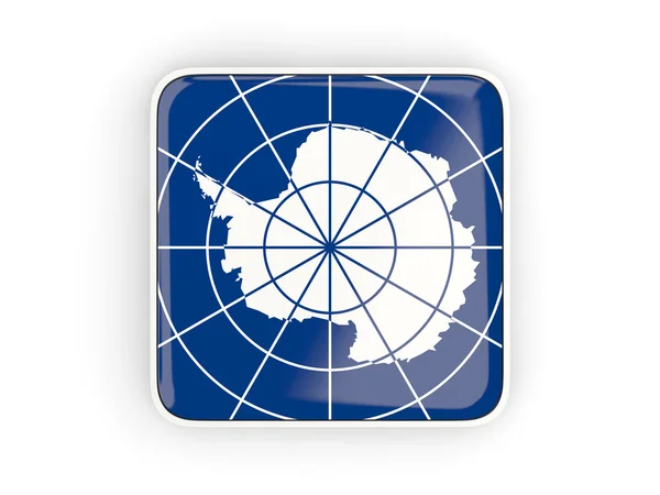 国旗的南极洲，方形图标 — 图库照片