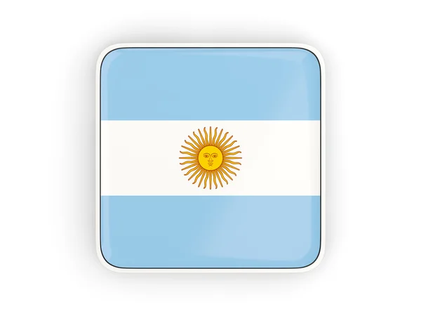 Flagge von Argentinien, quadratische Ikone — Stockfoto