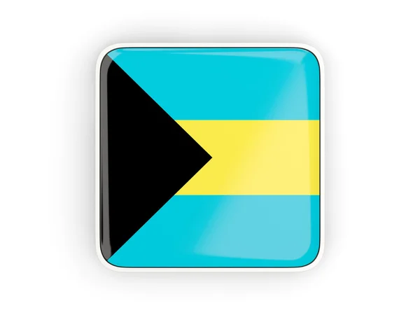 Vlajka Baham, čtvercová ikona — Stock fotografie