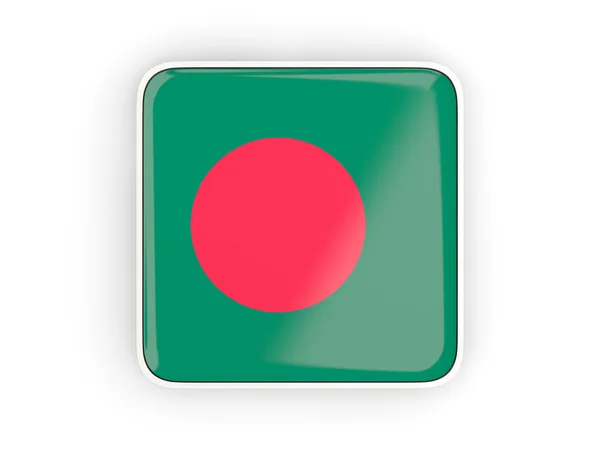Bandiera del bangladesh, icona quadrata — Foto Stock