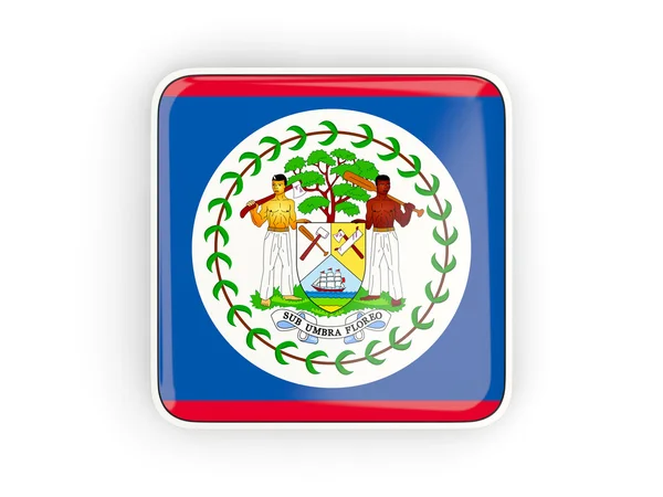 Belize, fyrkantiga ikonen flagga — Stockfoto