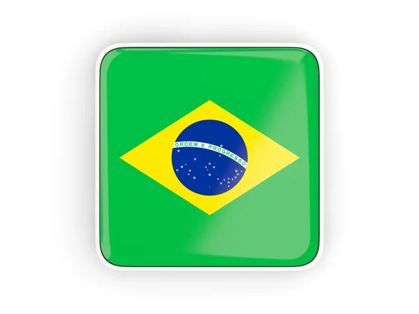 Vlag van Brazilië, vierkante pictogram — Stockfoto