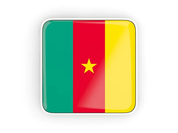 Bandiera del Camerun, icona quadrata — Foto Stock