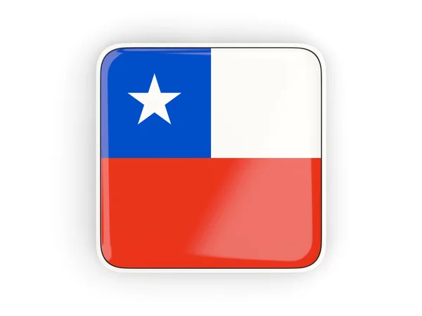 国旗的智利，方形图标 — 图库照片