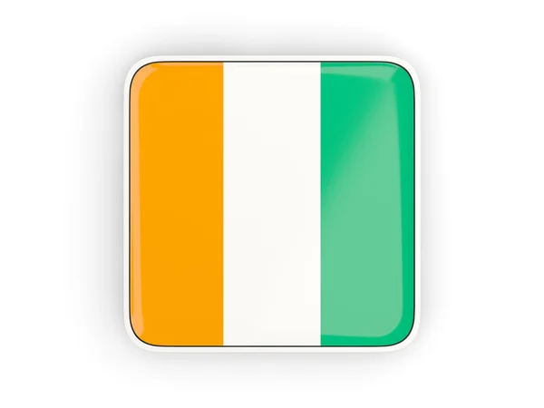 Cote d Ivoire, fyrkantiga ikonen flagga — Stockfoto
