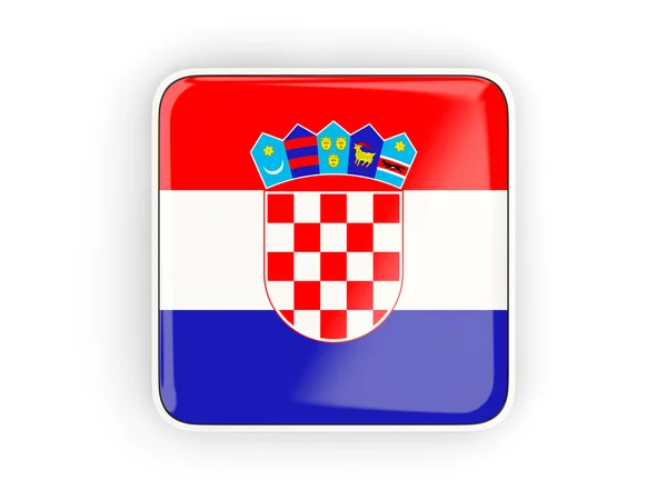 Vlag van Kroatië, vierkante pictogram — Stockfoto