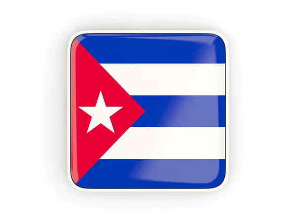 Bandera de cuba, icono cuadrado — Foto de Stock