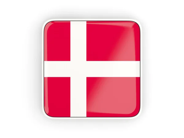 Flagga Danmark, fyrkantiga ikonen — Stockfoto