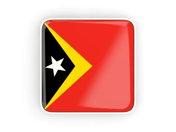 Bandera de Timor Oriental, icono cuadrado —  Fotos de Stock