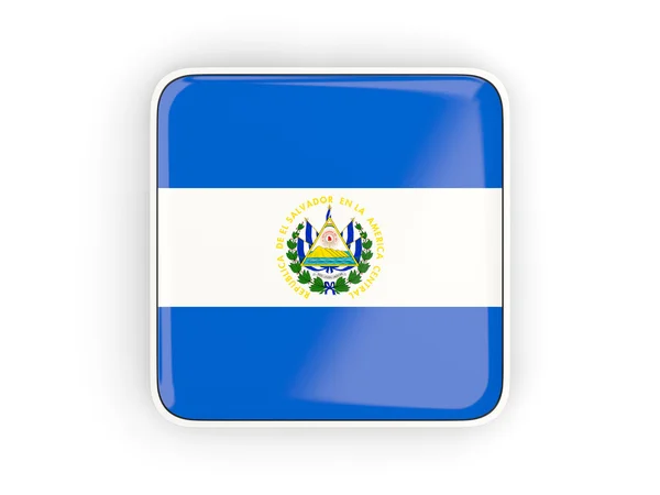 Vlajka el salvador, čtvercová ikona — Stock fotografie