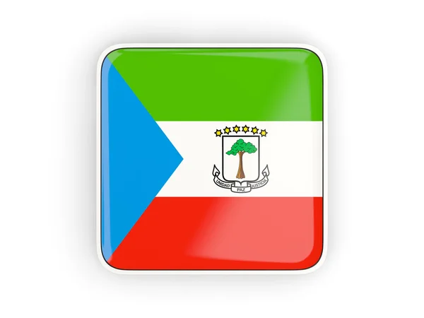 国旗的赤道几内亚，方形图标 — 图库照片