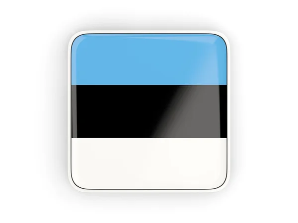Bendera estonia, ikon persegi — Stok Foto