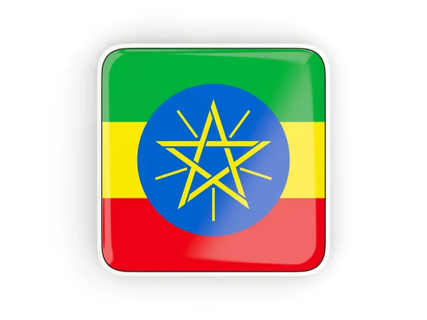 Flag of ethiopia, square icon — Stock Photo, Image