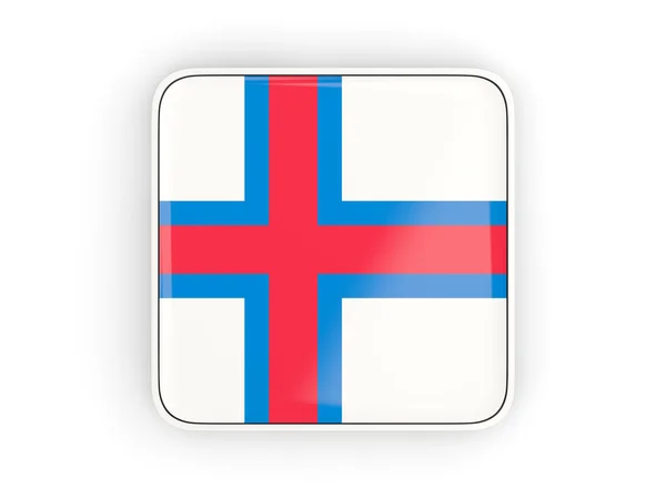 Färöarna, fyrkantiga ikonen flagga — Stockfoto