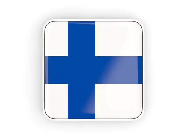 Bandiera della Finlandia, icona quadrata — Foto Stock