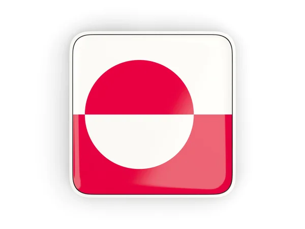 Flag of greenland, square icon — Stock Photo, Image