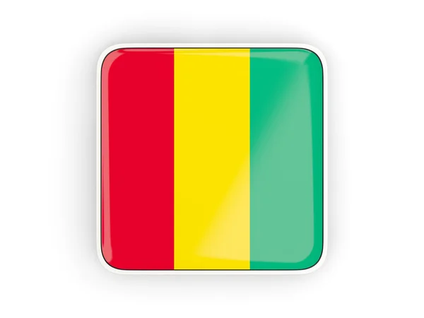기니, 사각형 아이콘의 국기 — 스톡 사진