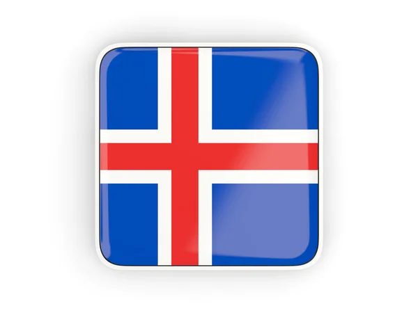 Flag of iceland, square icon — Stock Photo, Image