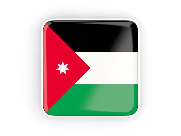Bandera de Jordania, icono cuadrado —  Fotos de Stock