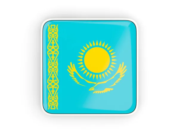 Vlag van Kazachstan, vierkante pictogram — Stockfoto