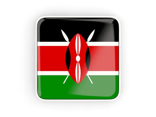 Bandiera del kenya, icona quadrata — Foto Stock