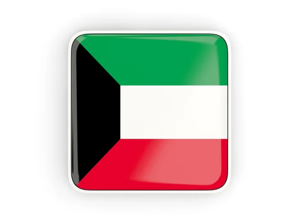 Bandera de kuwait, icono cuadrado —  Fotos de Stock