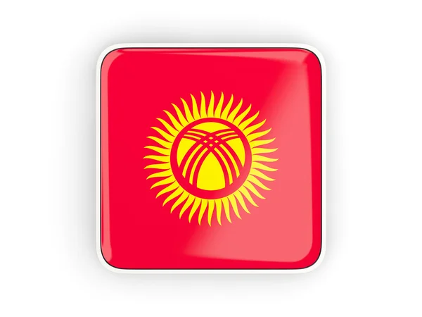 国旗的吉尔吉斯斯坦，方形图标 — 图库照片
