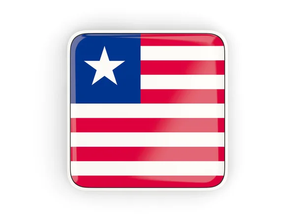 Flaga Liberii, kwadratowa ikona — Zdjęcie stockowe