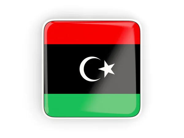 Vlag van Libië, vierkante pictogram — Stockfoto