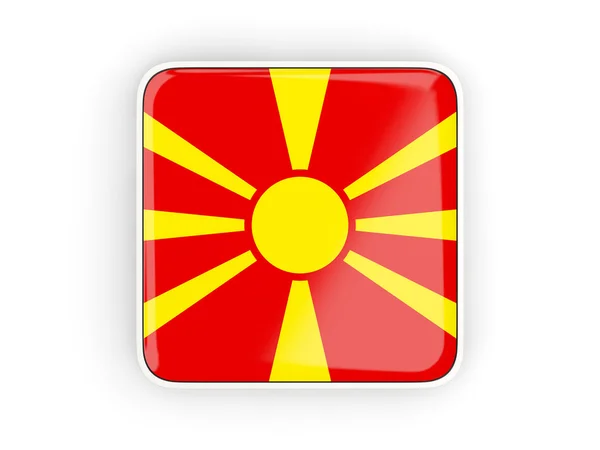 Bandera de macedonia, icono cuadrado — Foto de Stock
