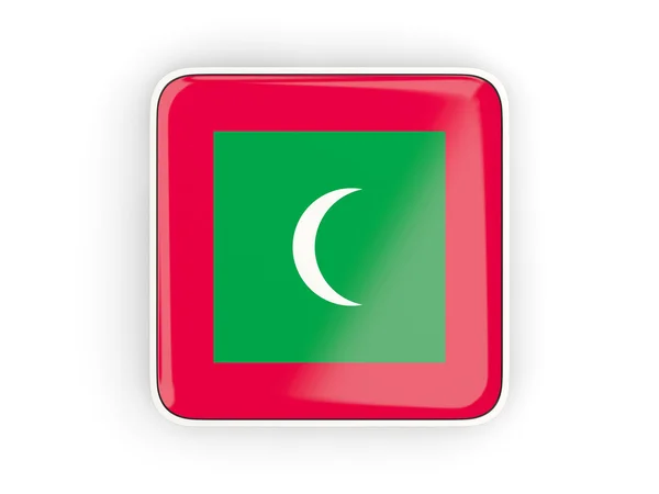国旗的马尔代夫，方形图标 — 图库照片