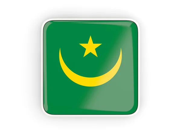 Flaga Mauretanii, kwadratowa ikona — Zdjęcie stockowe