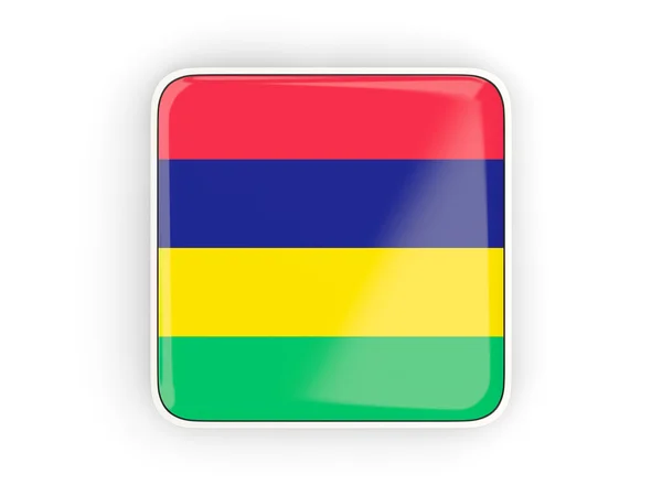 国旗的毛里求斯，方形图标 — 图库照片