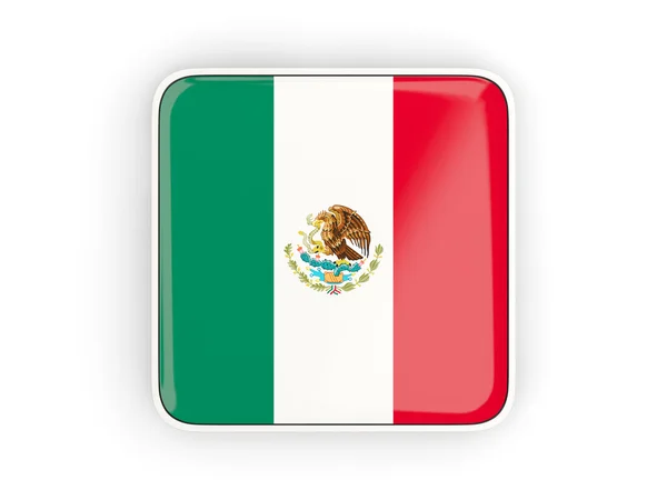 Bandera de mexico, icono cuadrado —  Fotos de Stock