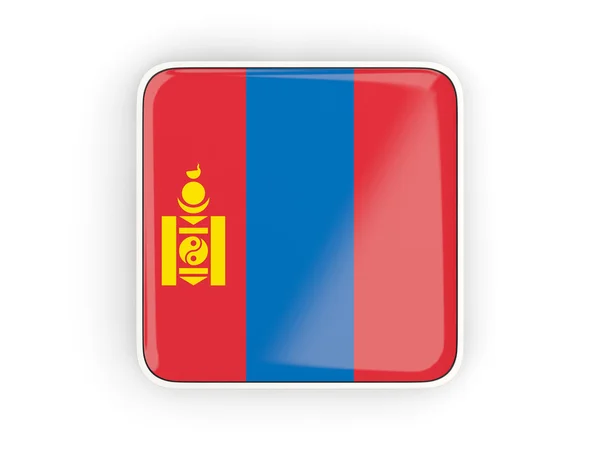 Vlag van Mongolië, vierkante pictogram — Stockfoto