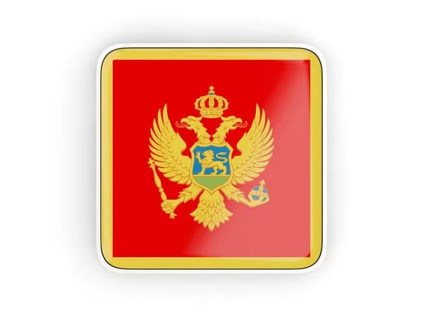 Bandiera del montenegro, icona quadrata — Foto Stock