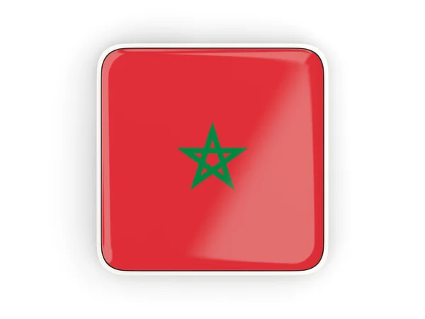 Flagge Marokkos, quadratische Ikone — Stockfoto