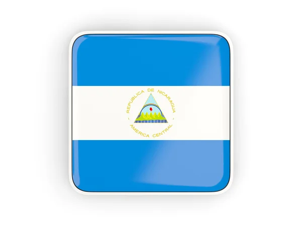 Bandeira de nicarágua, ícone quadrado — Fotografia de Stock