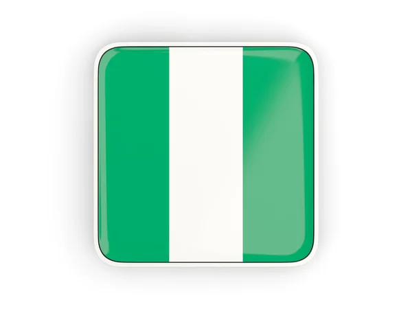 Bandera de nigeria, icono cuadrado — Foto de Stock