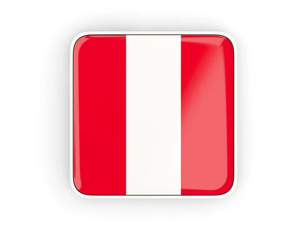 Bandeira do peru, ícone quadrado — Fotografia de Stock