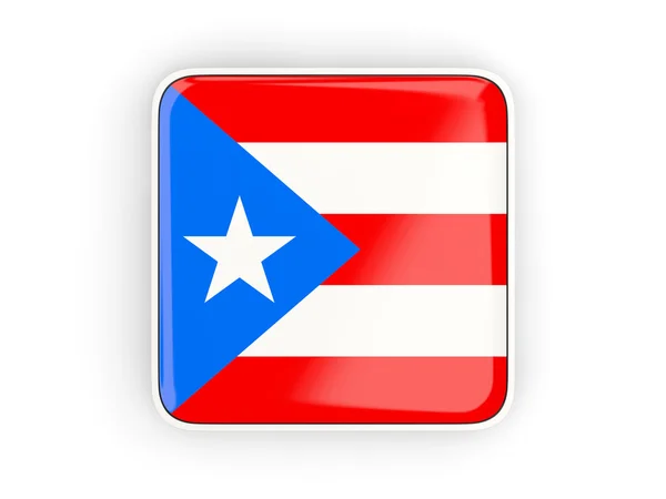 Flaga Portoryko, kwadratowa ikona — Zdjęcie stockowe
