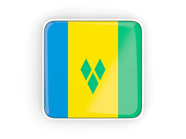 Flag of saint vincent and the grenadines, square icon — Stock Photo, Image